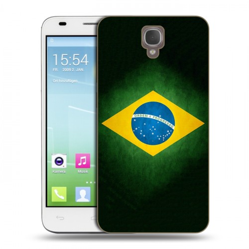 Дизайнерский пластиковый чехол для Alcatel One Touch Idol 2 S Флаг Бразилии