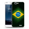 Дизайнерский силиконовый чехол для Huawei Ascend G7 Флаг Бразилии