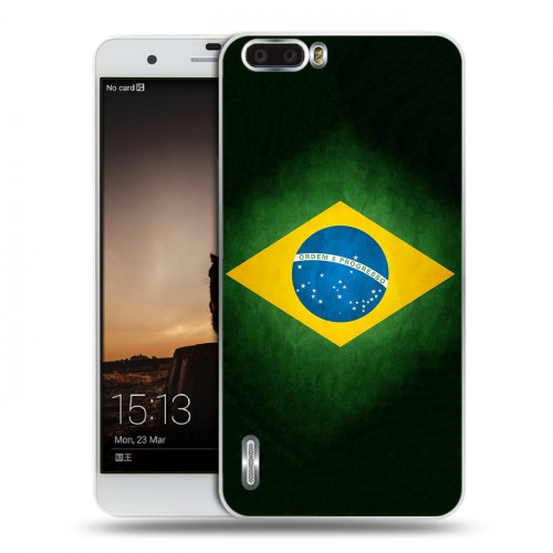 Дизайнерский пластиковый чехол для Huawei Honor 6 Plus Флаг Бразилии
