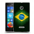 Дизайнерский пластиковый чехол для Microsoft Lumia 435 Флаг Бразилии