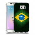 Дизайнерский пластиковый чехол для Samsung Galaxy S6 Edge Флаг Бразилии