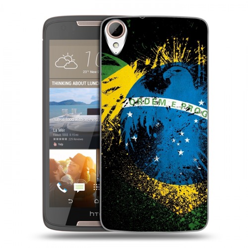 Дизайнерский пластиковый чехол для HTC Desire 828 Флаг Бразилии
