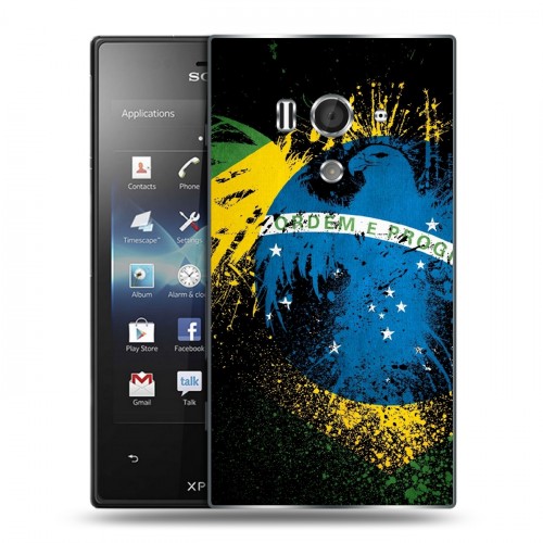 Дизайнерский пластиковый чехол для Sony Xperia acro S Флаг Бразилии