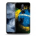 Дизайнерский пластиковый чехол для Nokia 6.1 Plus Флаг Бразилии