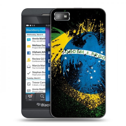 Дизайнерский пластиковый чехол для BlackBerry Z10 Флаг Бразилии