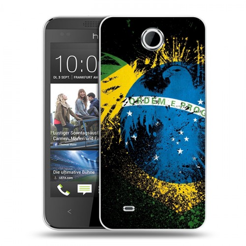 Дизайнерский силиконовый чехол для HTC Desire 300 Флаг Бразилии