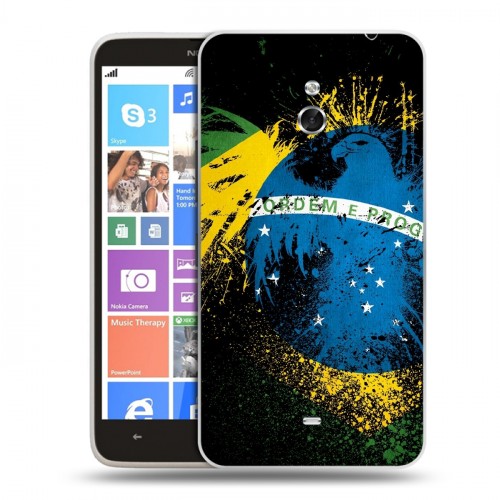 Дизайнерский пластиковый чехол для Nokia Lumia 1320 Флаг Бразилии