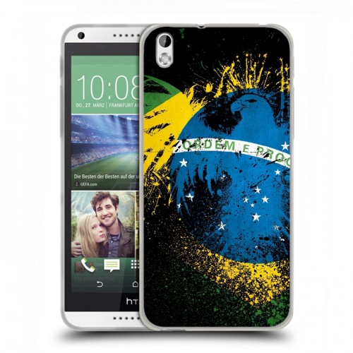 Дизайнерский пластиковый чехол для HTC Desire 816 Флаг Бразилии