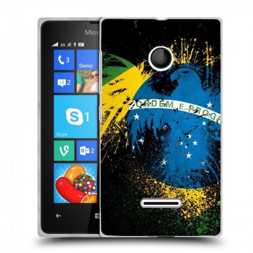 Дизайнерский пластиковый чехол для Microsoft Lumia 435 Флаг Бразилии