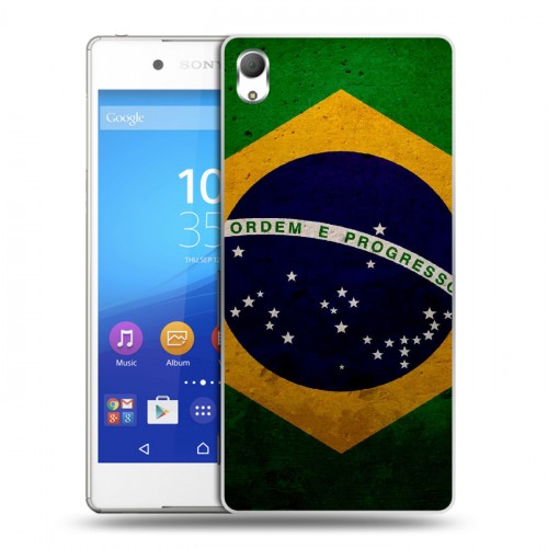 Дизайнерский пластиковый чехол для Sony Xperia Z3+ Флаг Бразилии