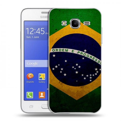 Дизайнерский пластиковый чехол для Samsung Galaxy J7 Флаг Бразилии