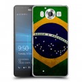 Дизайнерский пластиковый чехол для Microsoft Lumia 950 Флаг Бразилии