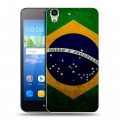 Дизайнерский пластиковый чехол для Huawei Y6 Флаг Бразилии