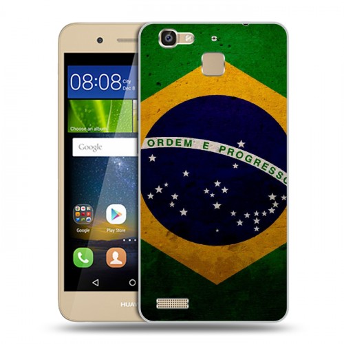 Дизайнерский пластиковый чехол для Huawei GR3 Флаг Бразилии