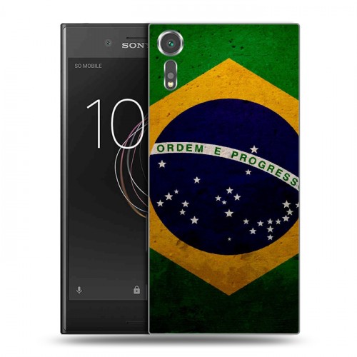 Дизайнерский пластиковый чехол для Sony Xperia XZs Флаг Бразилии