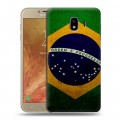 Дизайнерский пластиковый чехол для Samsung Galaxy J4 Флаг Бразилии