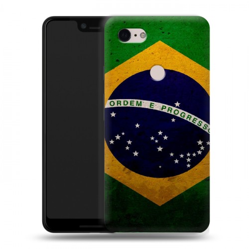 Дизайнерский силиконовый чехол для Google Pixel 3 XL Флаг Бразилии