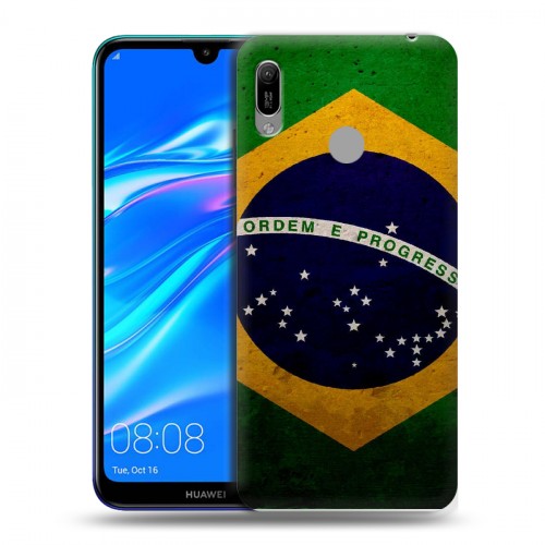 Дизайнерский пластиковый чехол для Huawei Y6 (2019) Флаг Бразилии