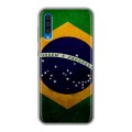 Дизайнерский силиконовый с усиленными углами чехол для Samsung Galaxy A50 Флаг Бразилии