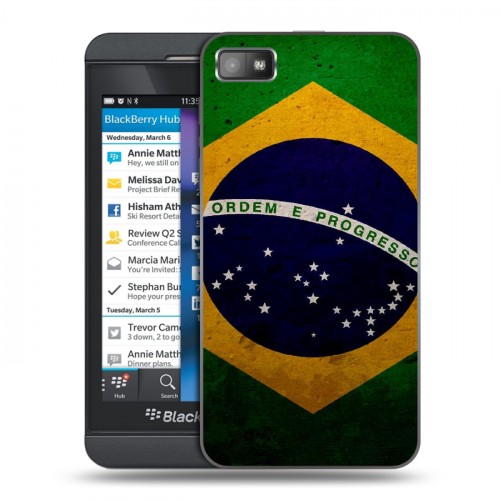 Дизайнерский пластиковый чехол для BlackBerry Z10 Флаг Бразилии