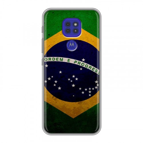 Дизайнерский силиконовый чехол для Motorola Moto G9 Play Флаг Бразилии