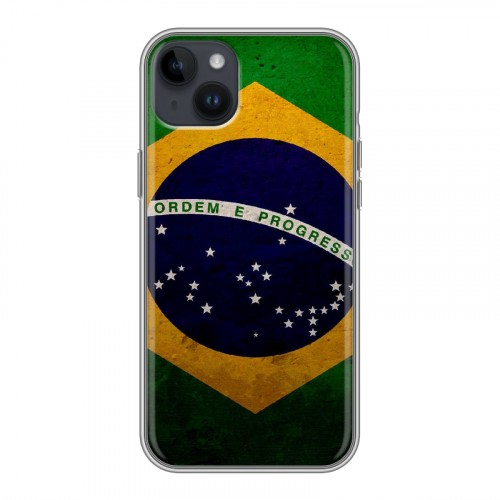 Дизайнерский пластиковый чехол для Iphone 14 Plus Флаг Бразилии