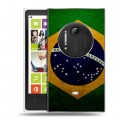 Дизайнерский пластиковый чехол для Nokia Lumia 1020 Флаг Бразилии