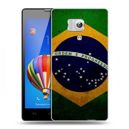 Дизайнерский пластиковый чехол для Huawei Honor 3 Флаг Бразилии