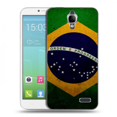 Дизайнерский силиконовый чехол для Alcatel One Touch Idol Флаг Бразилии