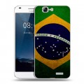 Дизайнерский пластиковый чехол для Huawei Ascend G7 Флаг Бразилии