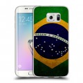 Дизайнерский пластиковый чехол для Samsung Galaxy S6 Edge Флаг Бразилии