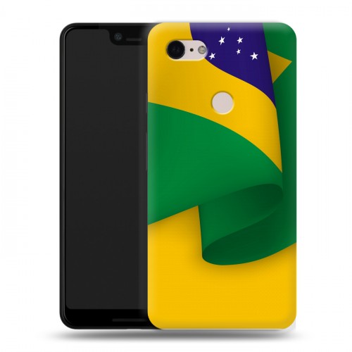 Дизайнерский силиконовый чехол для Google Pixel 3 XL Флаг Бразилии