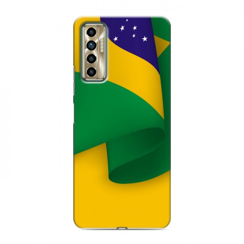 Дизайнерский силиконовый чехол для Tecno Camon 17P Флаг Бразилии