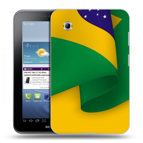 Дизайнерский силиконовый чехол для Samsung Galaxy Tab 2 7.0 Флаг Бразилии