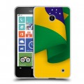 Дизайнерский пластиковый чехол для Nokia Lumia 630/635 Флаг Бразилии