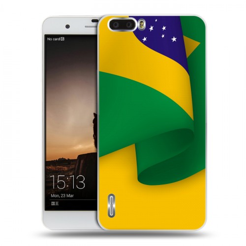 Дизайнерский пластиковый чехол для Huawei Honor 6 Plus Флаг Бразилии