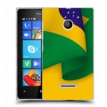 Дизайнерский пластиковый чехол для Microsoft Lumia 435 Флаг Бразилии