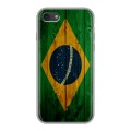 Дизайнерский силиконовый с усиленными углами чехол для Iphone 7 Флаг Бразилии