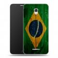 Дизайнерский пластиковый чехол для Alcatel Pop 4 Plus Флаг Бразилии