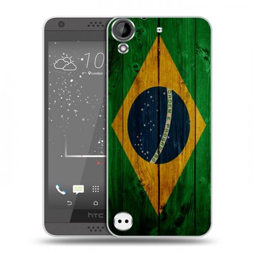 Дизайнерский пластиковый чехол для HTC Desire 530 Флаг Бразилии
