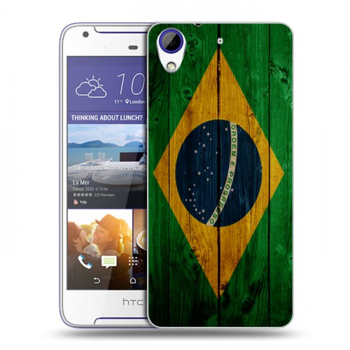 Дизайнерский пластиковый чехол для HTC Desire 830 Флаг Бразилии