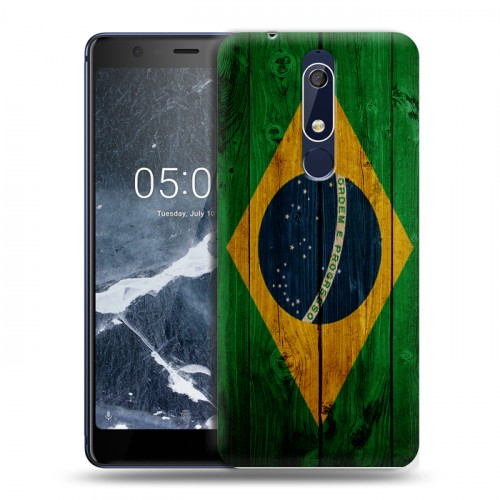 Дизайнерский пластиковый чехол для Nokia 5.1 Флаг Бразилии