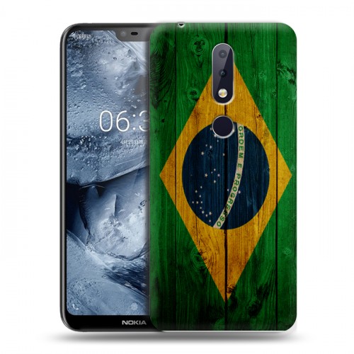 Дизайнерский пластиковый чехол для Nokia 6.1 Plus Флаг Бразилии