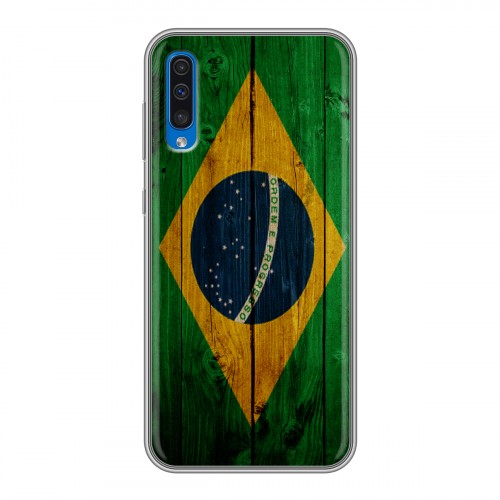 Дизайнерский пластиковый чехол для Samsung Galaxy A50 Флаг Бразилии