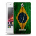 Дизайнерский пластиковый чехол для Sony Xperia E Флаг Бразилии