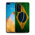 Дизайнерский пластиковый чехол для Huawei P40 Флаг Бразилии