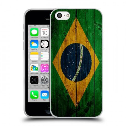 Дизайнерский пластиковый чехол для Iphone 5c Флаг Бразилии