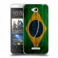 Дизайнерский силиконовый чехол для HTC Desire 616 Флаг Бразилии