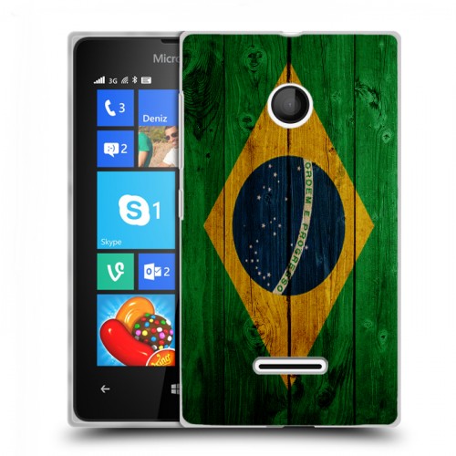 Дизайнерский пластиковый чехол для Microsoft Lumia 435 Флаг Бразилии