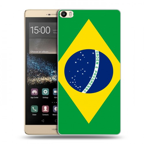 Дизайнерский пластиковый чехол для Huawei P8 Max Флаг Бразилии